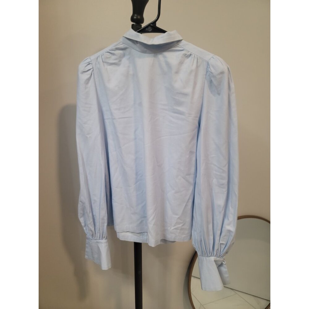 Anna Mason Blue blouse Solid print UK size 10